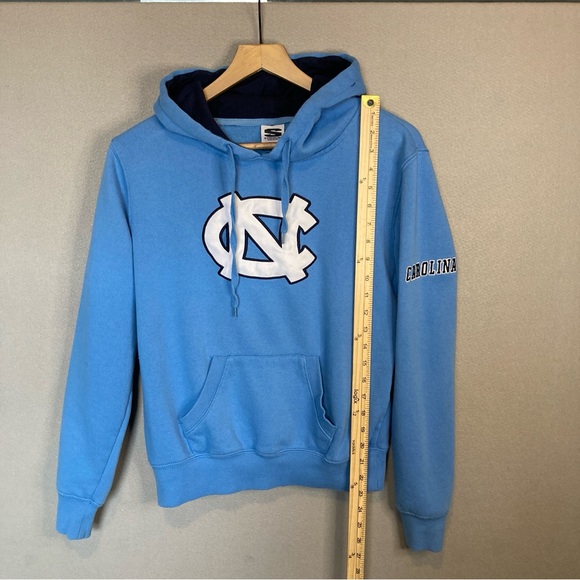 NORTH CAROLINA TARHEELS WOMEN'S HOODIE SWEAT SHIRT, SZ-SM, LT BLUE w/LETTERING - Picture 4 of 8